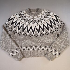 American Eagle Sweater Womens Small Cropped Southwestern Boho Aztec Knit